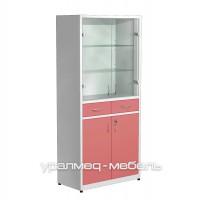 Шкаф металлический для медикаментов (стекло), ящики ШдМ-3.1 - uralmed-mebel.ru Екатеринбург